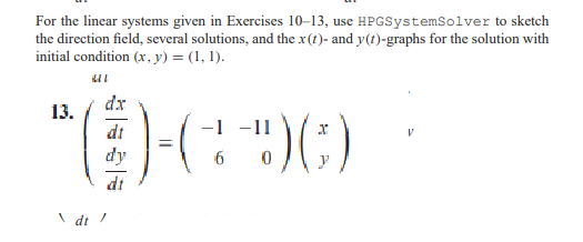 Solved For The Linear Systems Given In Exercises 10–13, | Chegg.com