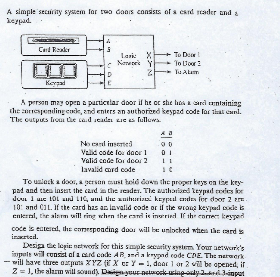 Solved A simple security system for two doors consists of a | Chegg.com