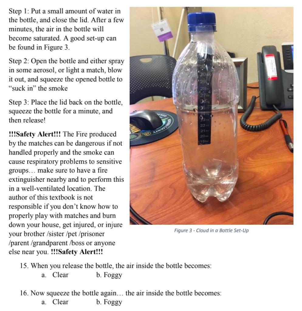 Solved Step 1 Put a small amount of water in the bottle,