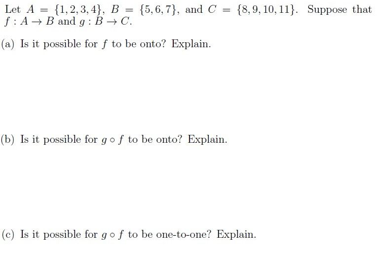 Solved Let A = {1,2,3,4}, B = {5,6, 7), and C = {8, 9, 10, | Chegg.com