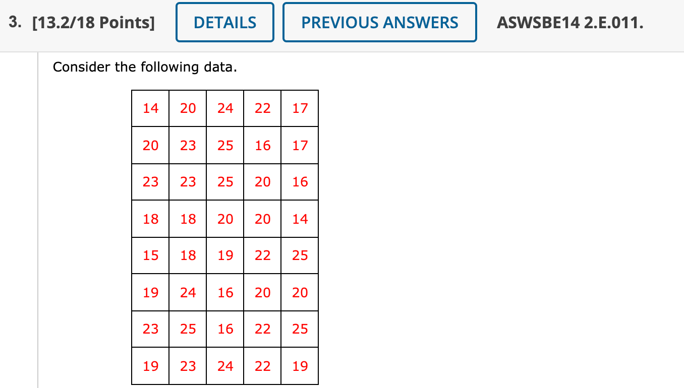 Solved 3. [13.2/18 Points] DETAILS PREVIOUS ANSWERS ASWSBE14 | Chegg.com