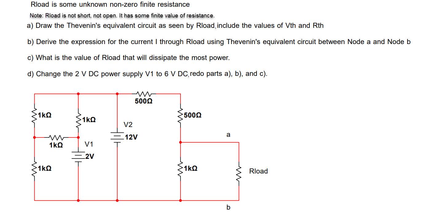 Solved Rload is some unknown non-zero finite resistance | Chegg.com