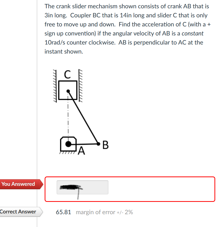 The Crank Slider Mechanism Shown Consists Of Crank AB | Chegg.com