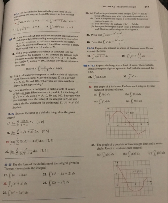 Solved SECTION 42 The Definite Insega 317 we the Midpoint | Chegg.com