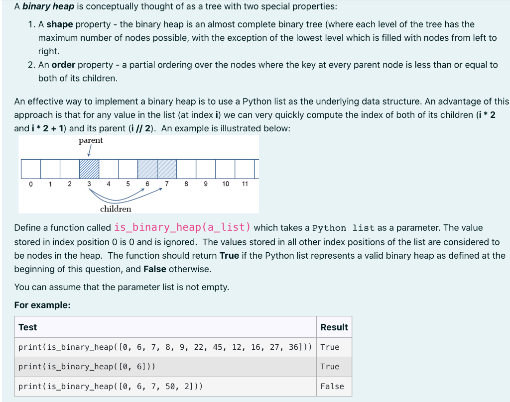 Solved A binary heap is conceptually thought of as a tree | Chegg.com