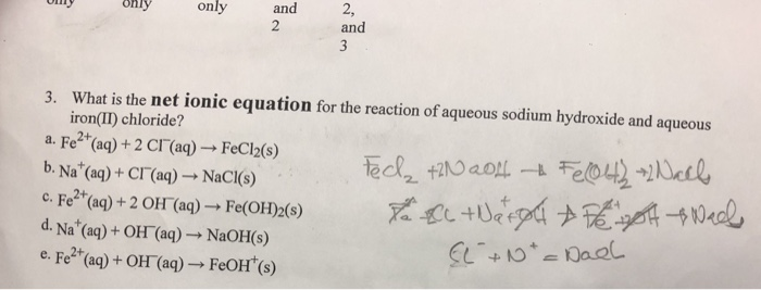 Реакции схема которой fecl2 naoh fe oh 2 nacl соответствует сокращенное ионное уравнение