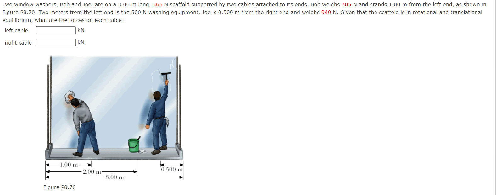 Solved Two window washers, Bob and Joe, are on a 3.00 m