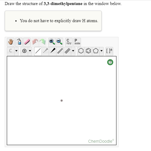 draw the structure of 2 3 dimethylpentane in the window below