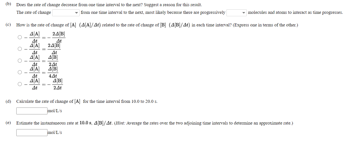 Solved Experimental data are listed here for a reaction of | Chegg.com