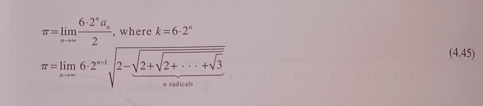 π=limn→∞26⋅2nan, where k=6⋅2nπ=limn→∞6⋅2n−12−n | Chegg.com