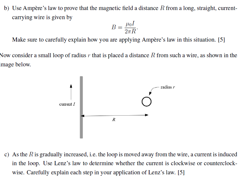 Solved b) Use Ampère's law to prove that the magnetic field | Chegg.com