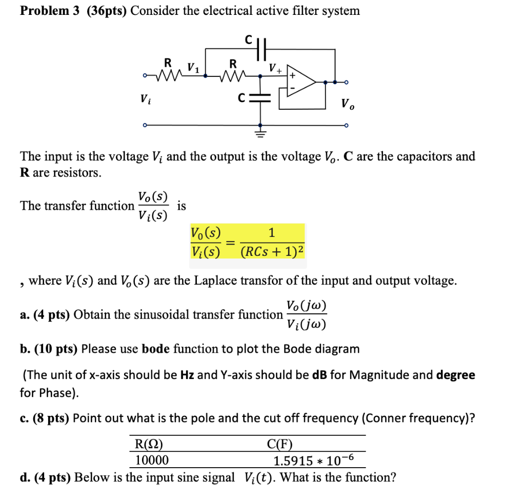 Solved Problem 3 (36pts) Consider the electrical active | Chegg.com