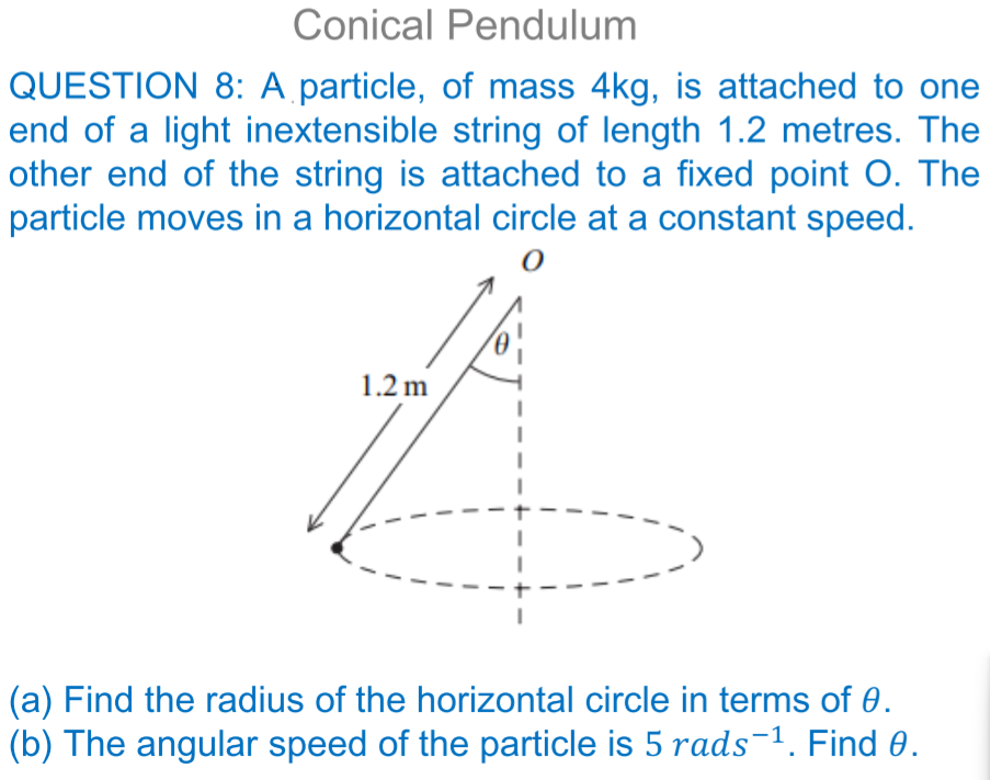 Solved Conical Pendulum Question 8: A Particle, Of Mass 4kg, 