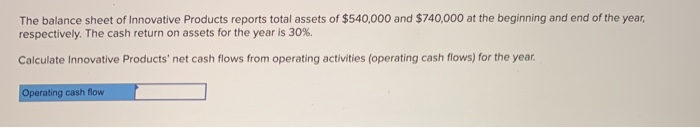 Solved The balance sheet of Innovative Products reports | Chegg.com