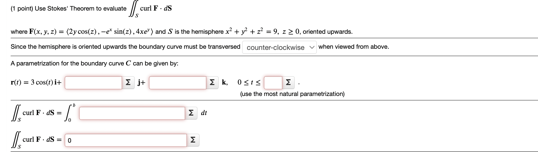 Use Stokes' Theorem to evaluate ∬ScurlF*dSwhere | Chegg.com
