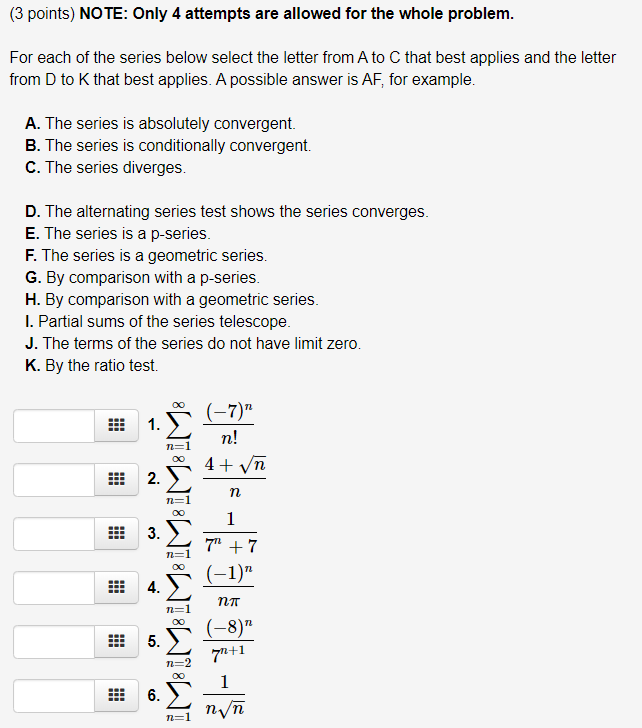 Solved (3 points) NOTE: Only 4 attempts are allowed for the | Chegg.com
