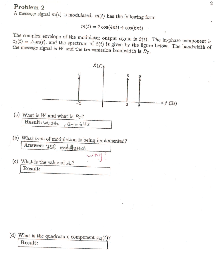 Solved Problem 2 A message signal m(t) is modulated. m(t) | Chegg.com