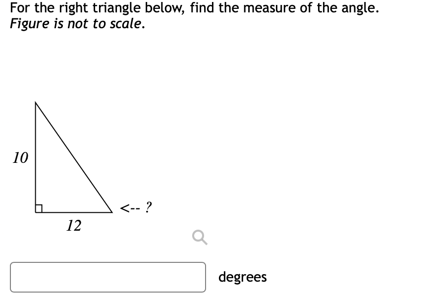 Solved For the right triangle below, find the measure of the | Chegg.com