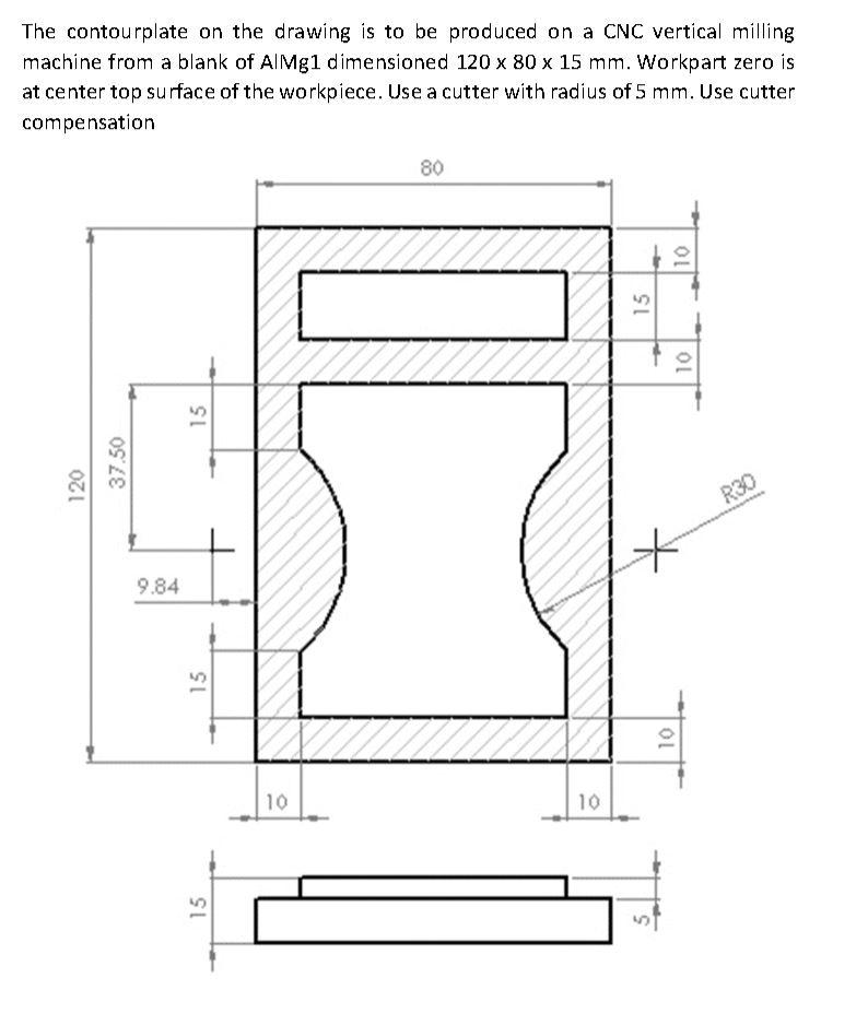 Solved The contourplate on the drawing is to be produced on | Chegg.com