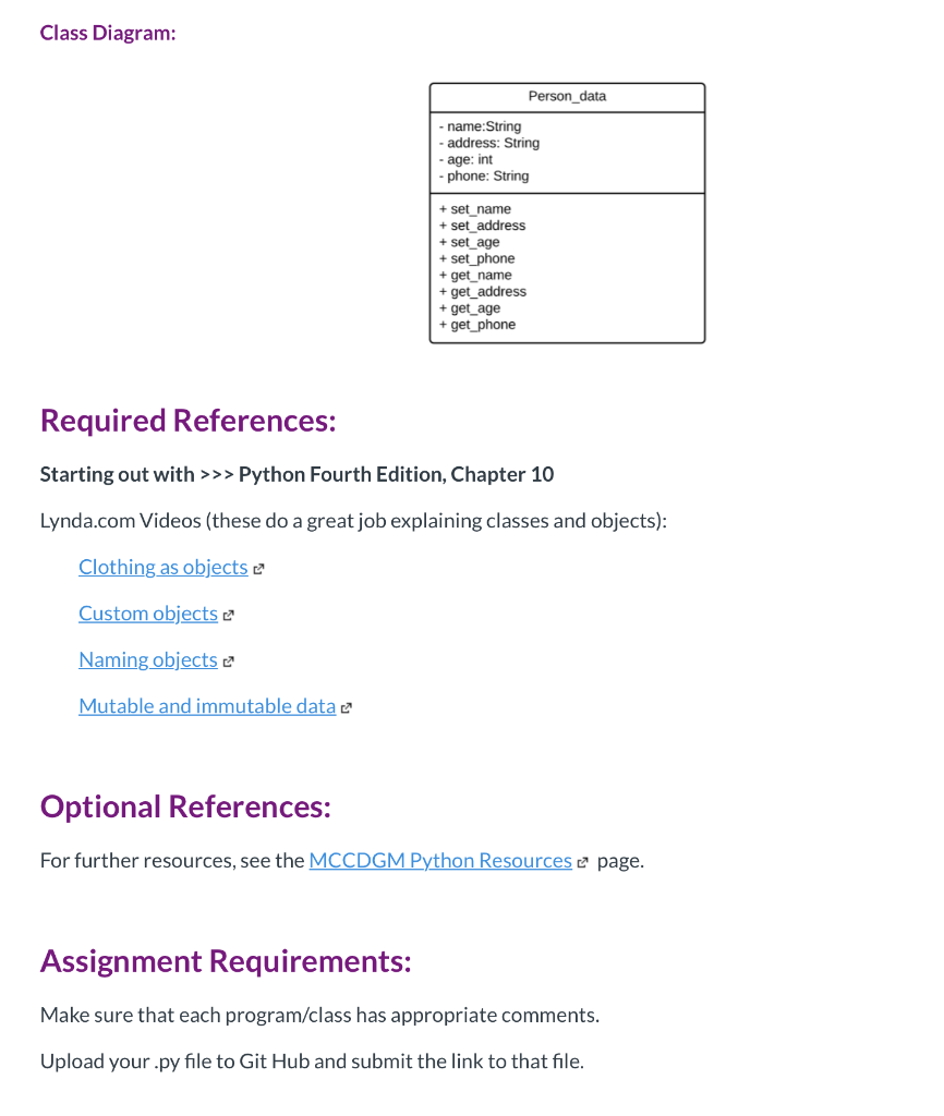 Solved Lesson Objective(s): • Write Classes • Work with | Chegg.com