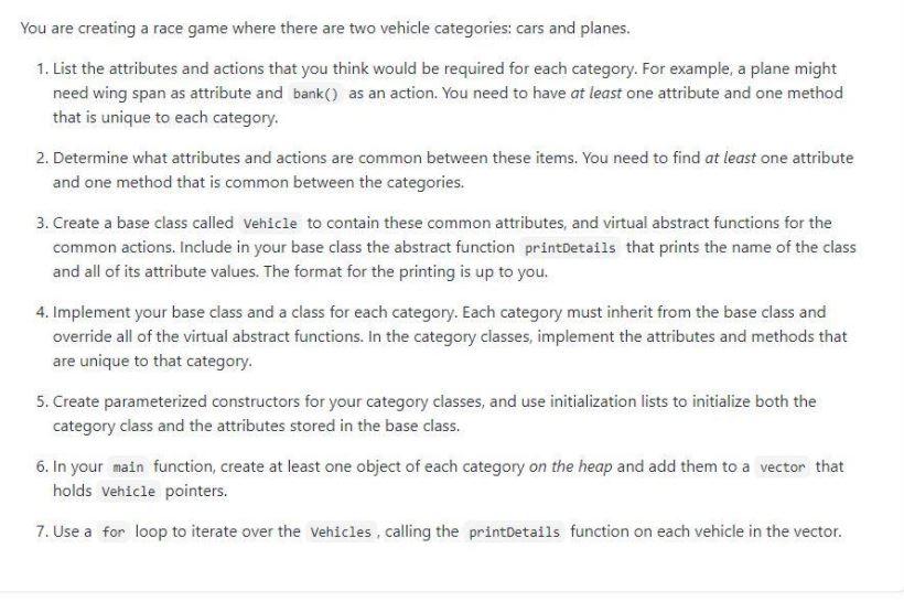 Solved You are creating a race game where there are two | Chegg.com