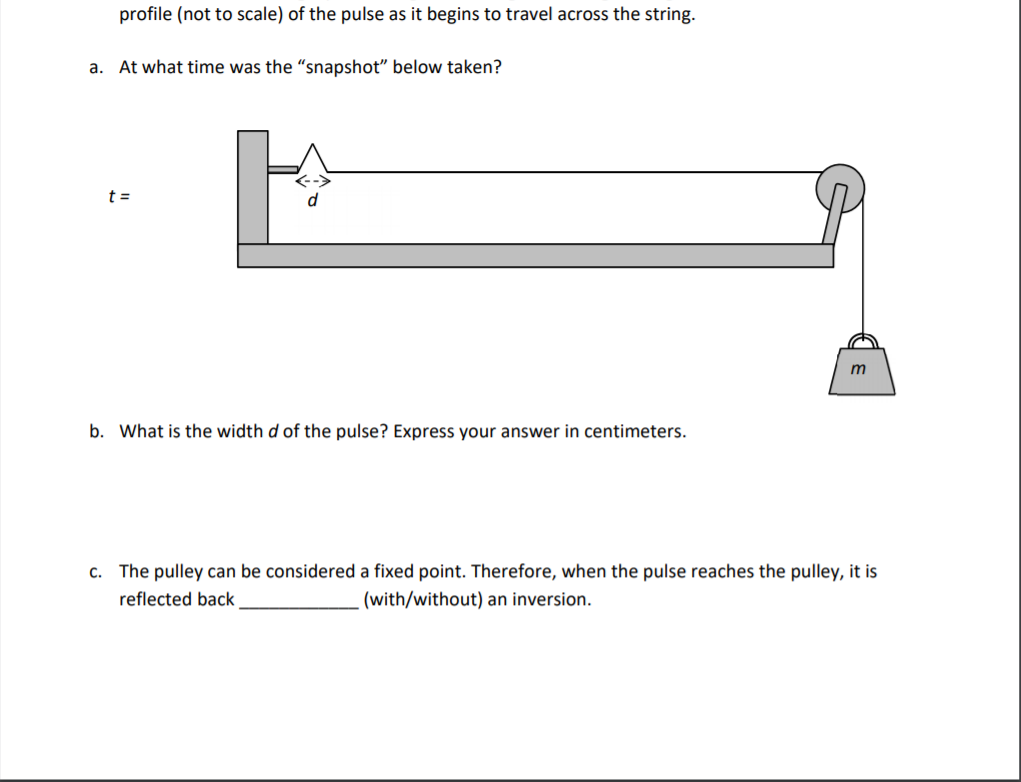 Solved Worksheet 14: Waves As shown in the figure, a weight | Chegg.com