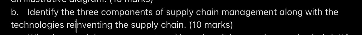 Solved b. Identify the three components of supply chain | Chegg.com