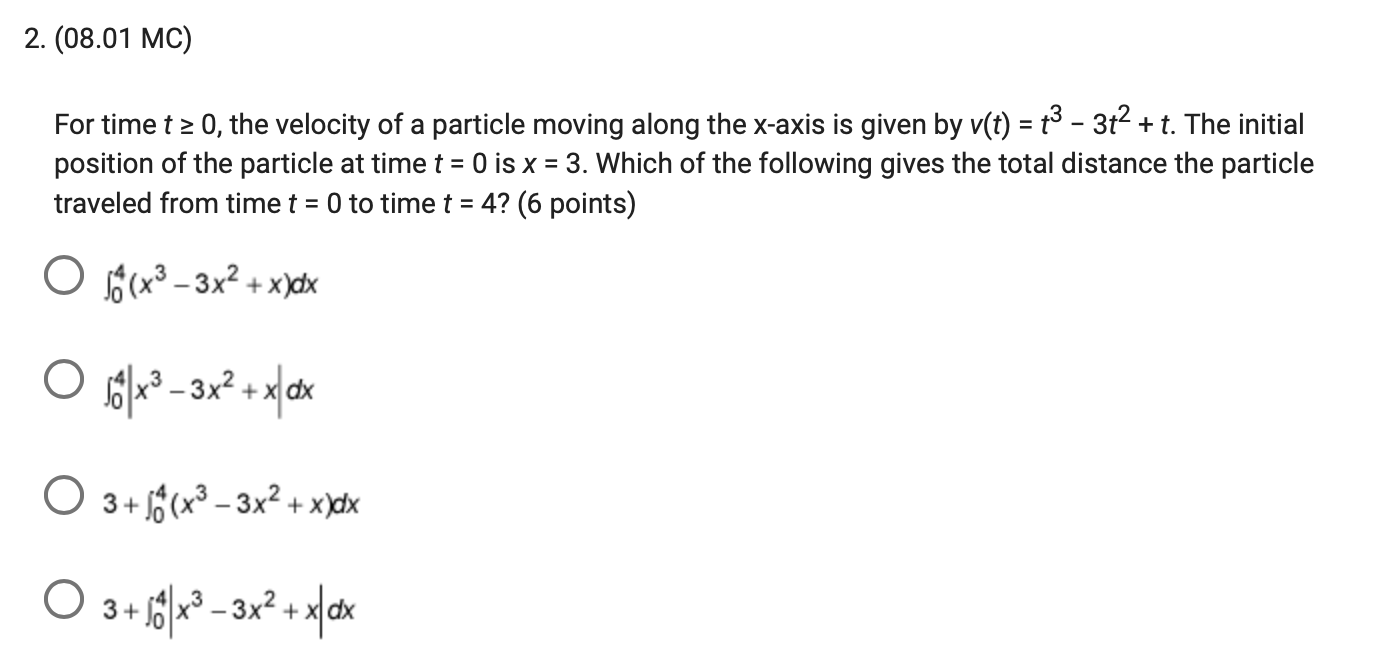 Solved For time t≥0, the velocity of a particle moving along | Chegg.com