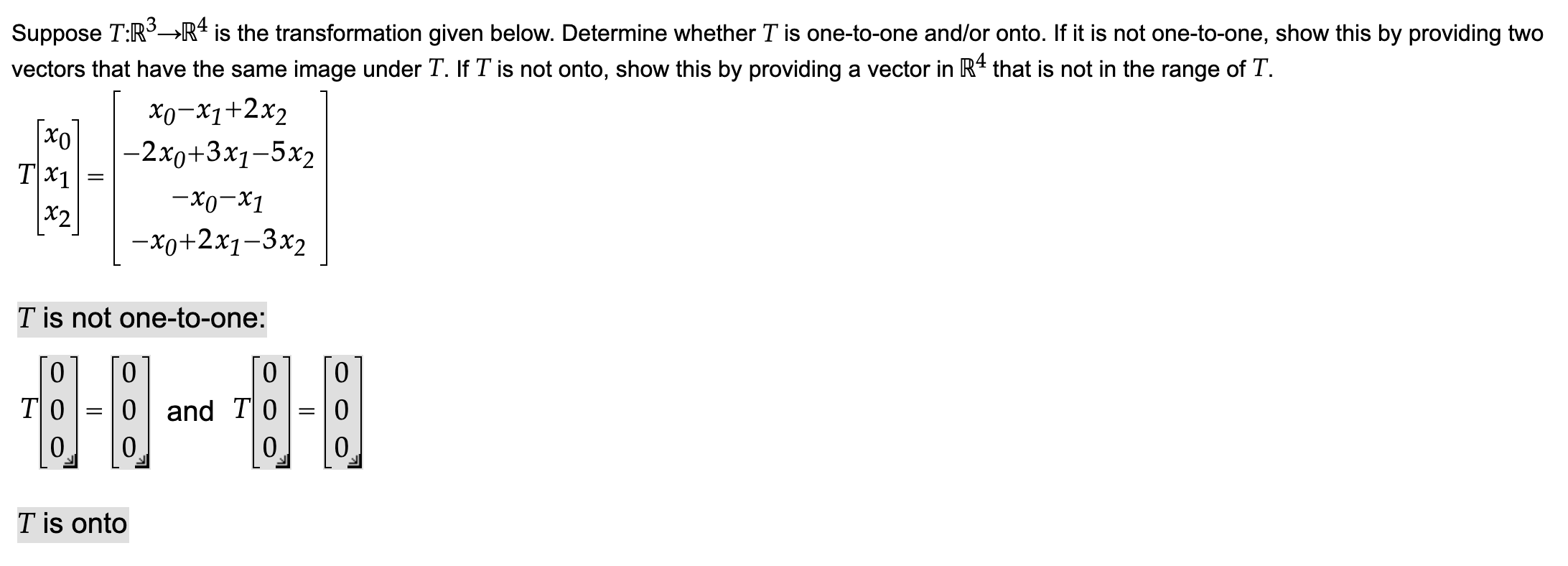 Solved Suppose T:r3—>r4 Is The Transformation Given Below. 