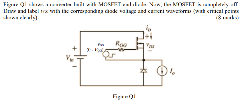 Figure Q1 shows a converter built with MOSFET and | Chegg.com