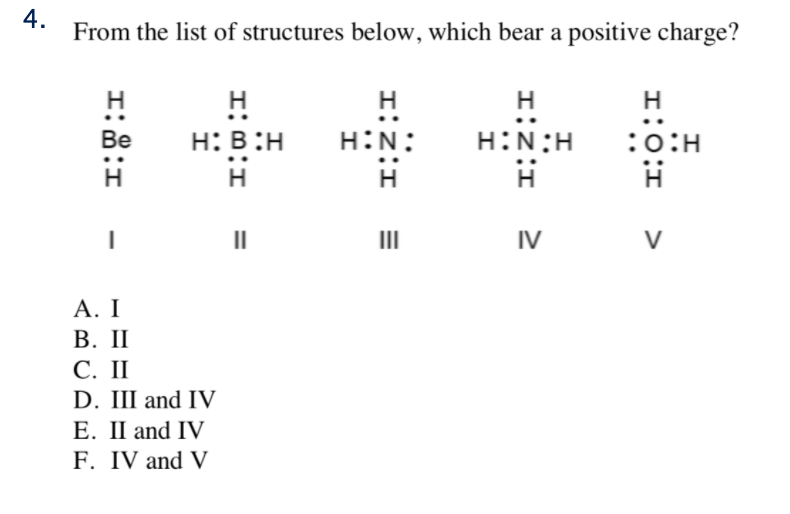 Solved 4 From The List Of Structures Below Which Bear A Chegg Com