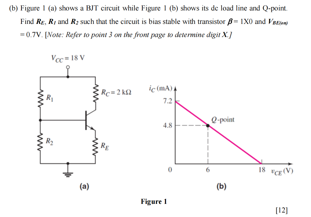 Solved (b) Figure 1 (a) Shows A BJT Circuit While Figure 1 | Chegg.com