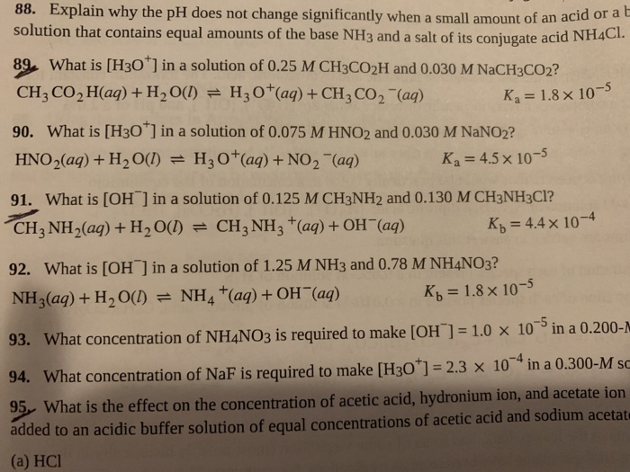 Solved 88. Explain why the pH does not change significantly | Chegg.com