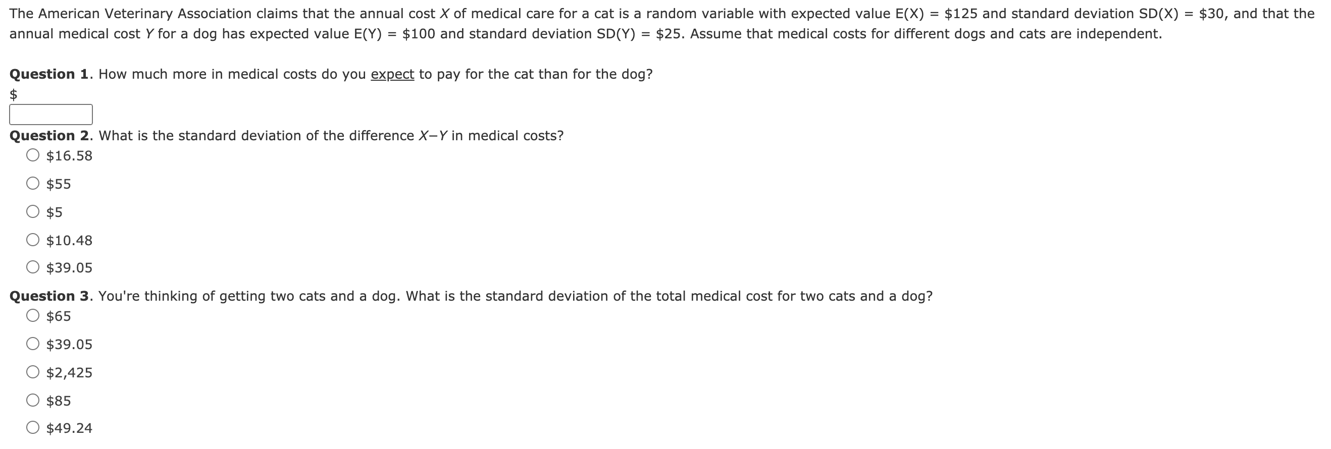 Solved The American Veterinary Association claims that the