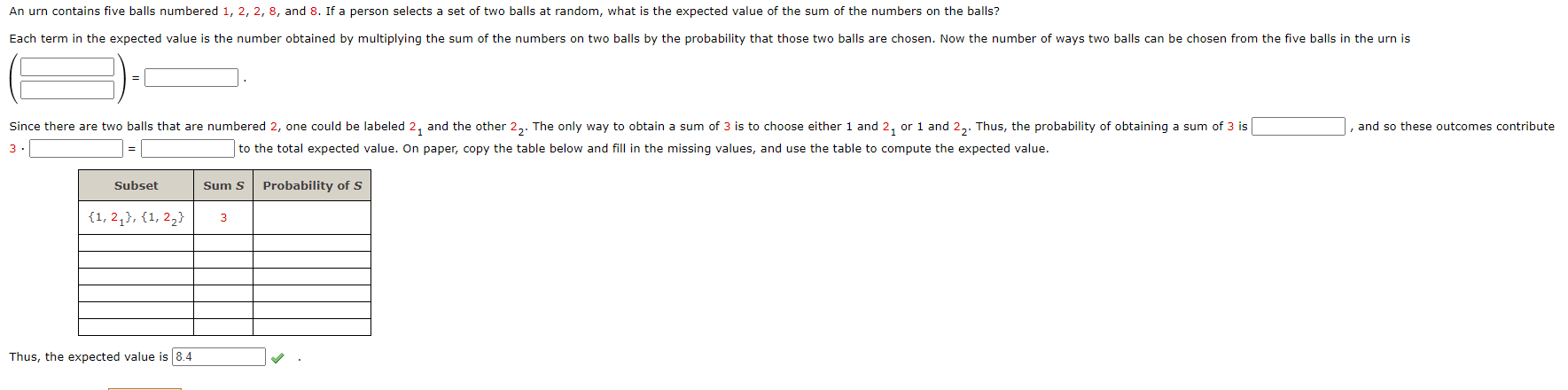 Solved An Urn Contains Five Balls Numbered 1, 2, 2, 8, And | Chegg.com