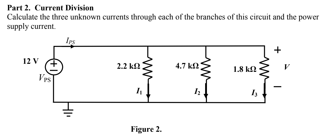Solved Part 2. Current Division Calculate the three unknown | Chegg.com