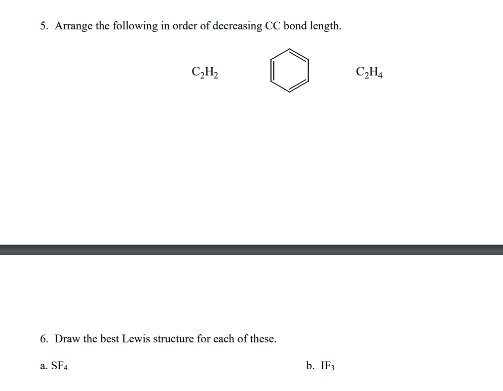 Solved 5. Arrange the following in order of decreasing CC Chegg