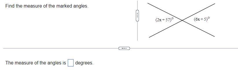 Solved Find the measure of the marked angles. The measure of | Chegg.com