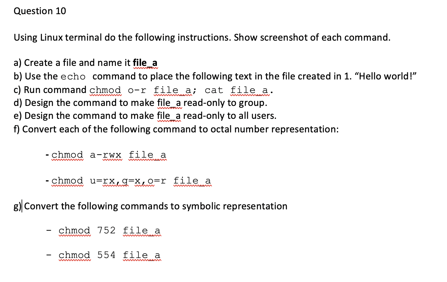 Solved Question 10 Using Linux Terminal Do The Following Chegg Com