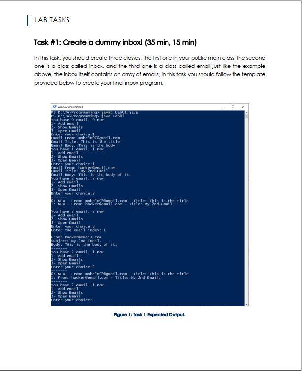 Solved LAB TASKS Task 1 Create a dummy inbox (35 min, 15