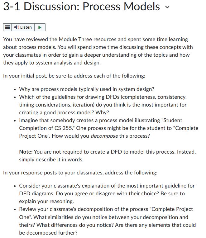 Solved 3-1 Discussion: Process Models You have reviewed the | Chegg.com