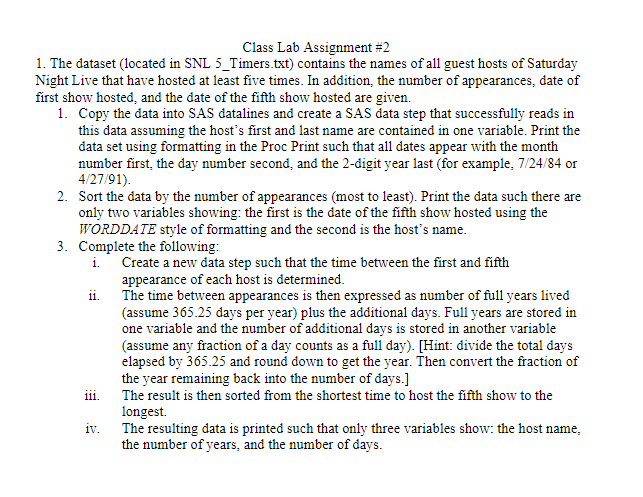 Class Lab Assignment #2 1. The dataset (located in | Chegg.com