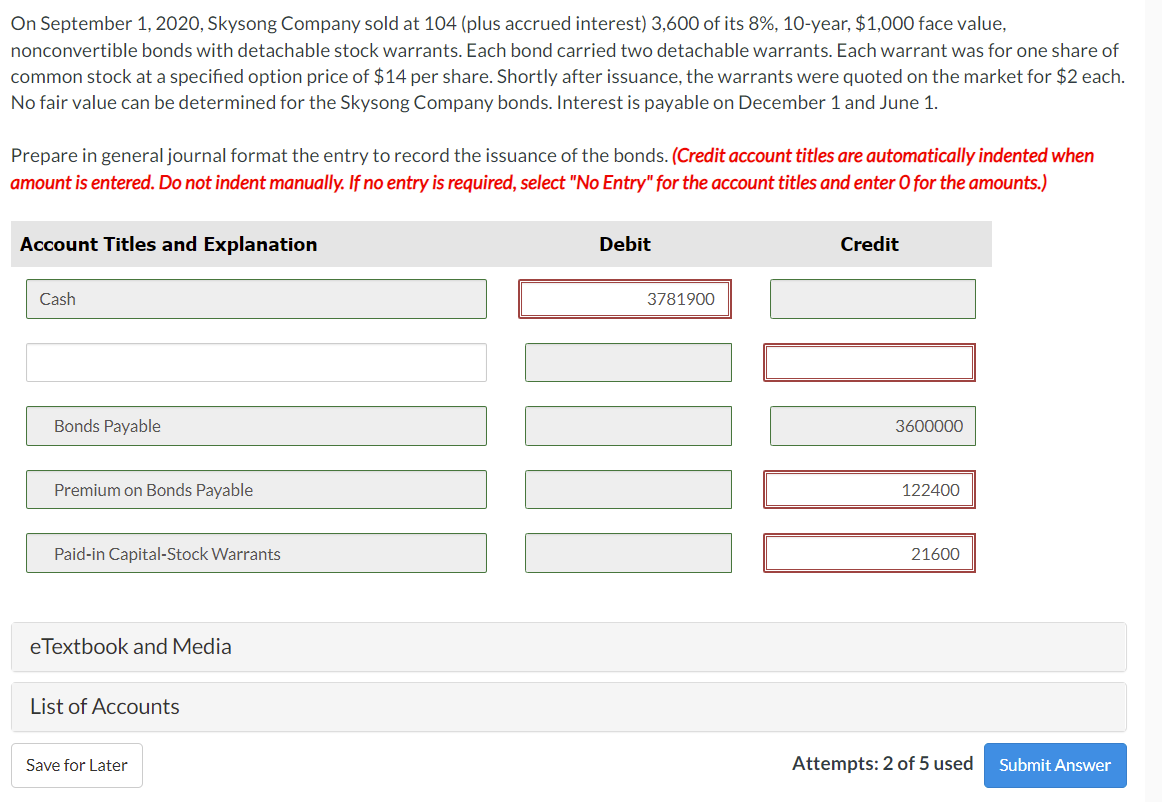 Solved On September 1, 2020, Skysong Company sold at 104