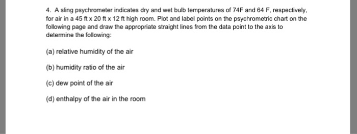 Solved A Sling Psychrometer Indicates Dry And Wet Bulb 4308