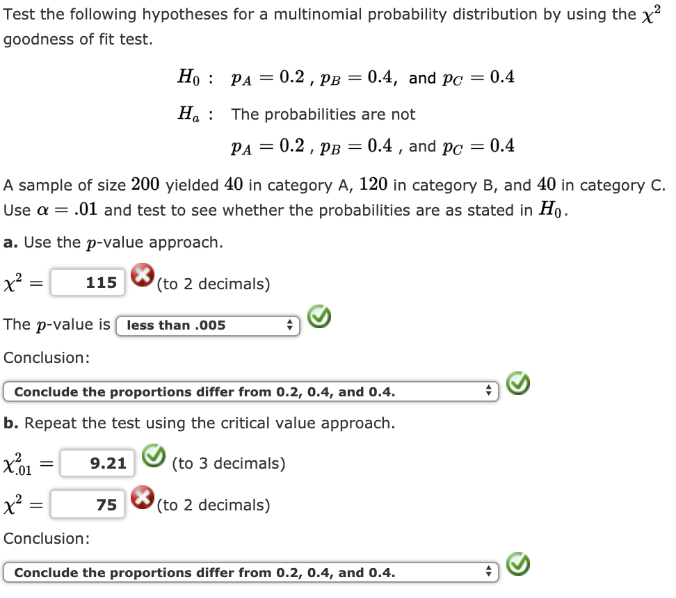 Solved Test The Following Hypotheses For A Multinomial | Chegg.com