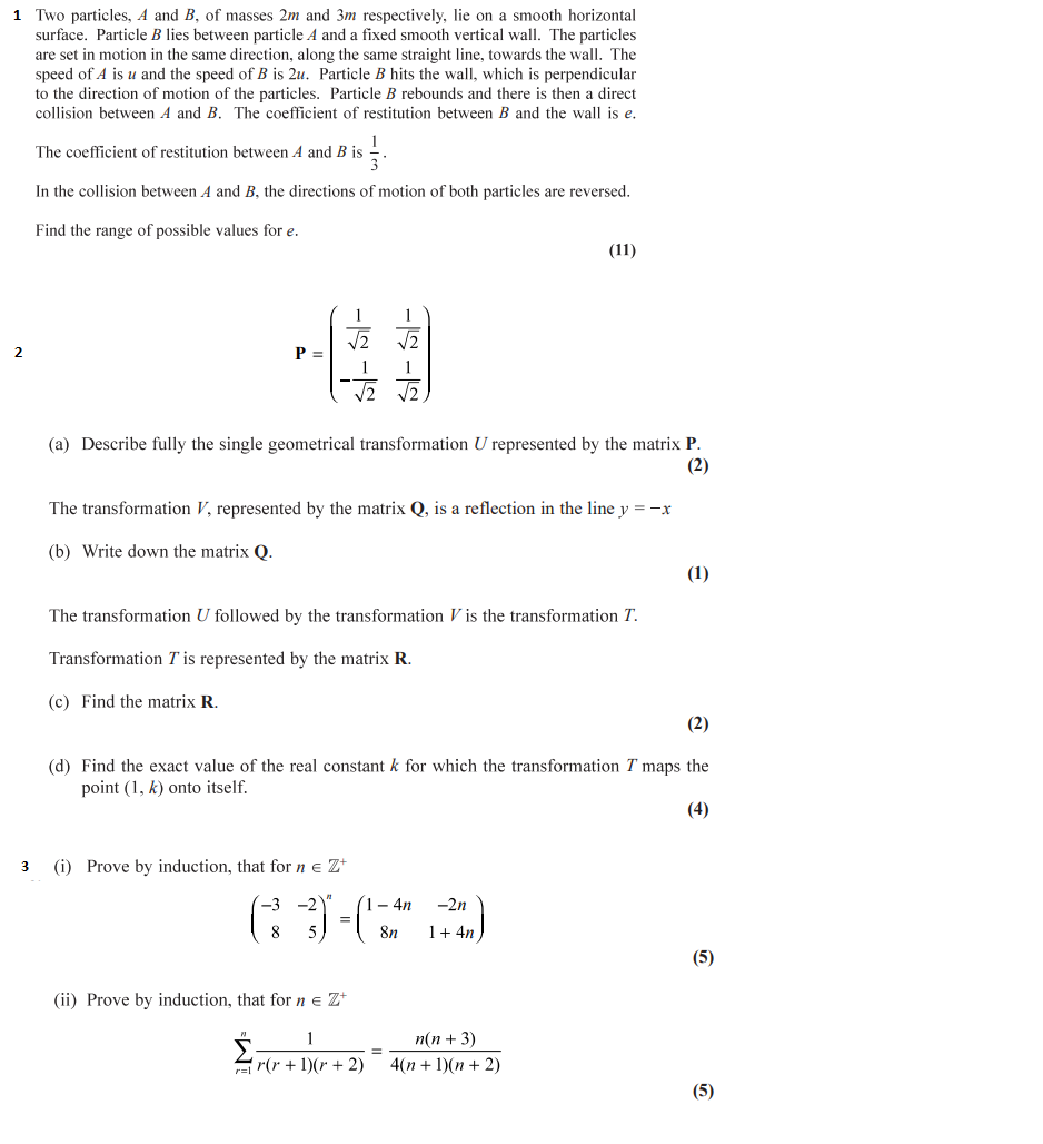 Solved 1 Two Particles, A And B, Of Masses 2m And 3m | Chegg.com