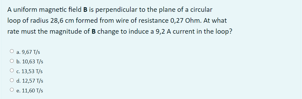 Solved A uniform magnetic field B is perpendicular to the | Chegg.com