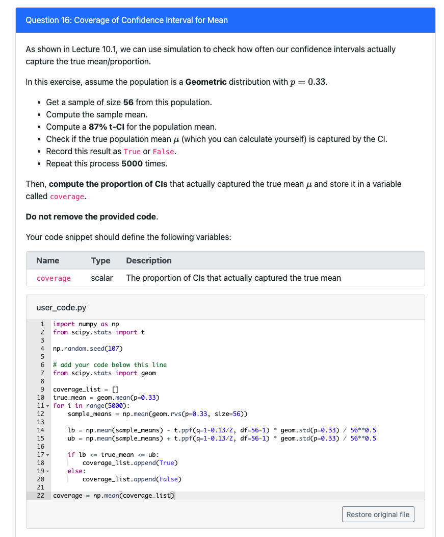As shown in Lecture 10.1, we can use simulation to | Chegg.com
