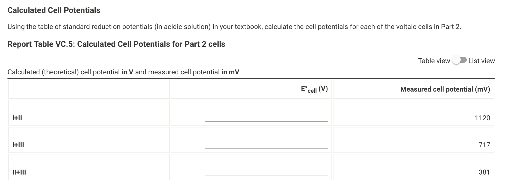 Solved Find the cell potentials for the voltaic cell with | Chegg.com