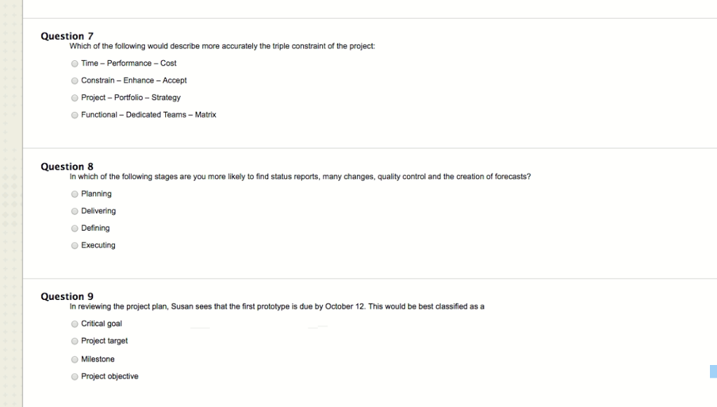 Solved Question 1 A program can be part of a project, but a | Chegg.com